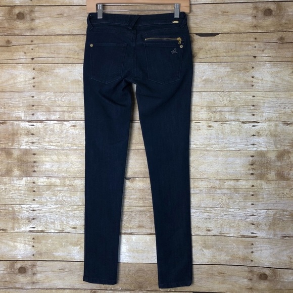 DL1961 Amanda Dark Blue Zip Pocket Skinny Jeans - Picture 7 of 8